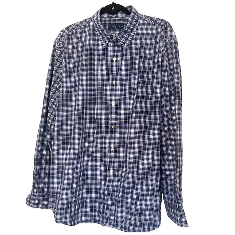 Ralph Lauren Men's Check Button Down Cotton Shirt Size XXL